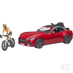 Roadster with 1 road bike and cyclist - U03485