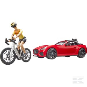 Roadster with 1 road bike and cyclist - U03485