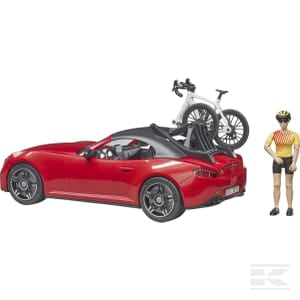 Roadster with 1 road bike and cyclist - U03485