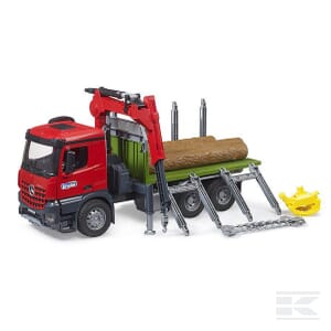 MB Arocs Timber truck with loading crane, grab, 3 logs - U03669