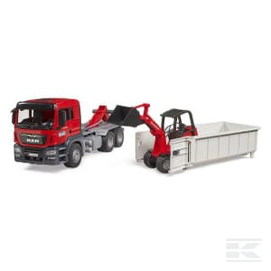 MAN TGS Truck with Roll-Off-Container and SchäfferCompact loader 2630 - U03767