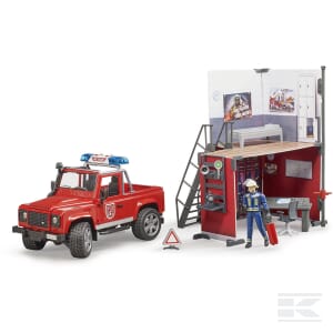 Bworld Fire Department with Land Rover – 1:16 Scale Emergency Playset | U62701