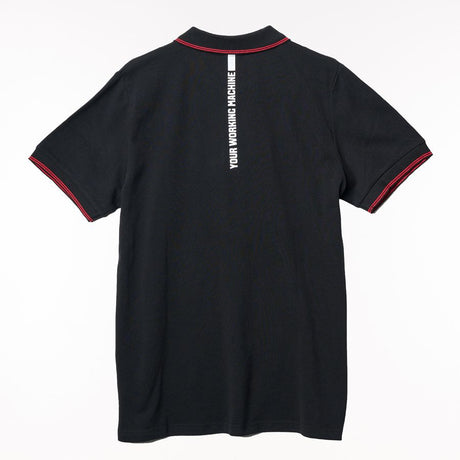 Valtra Men's Black Cotton Piqué Polo Shirt with Red Trim - V428069