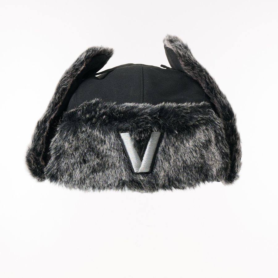 Valtra Winter Hat Black & Grey Faux Fur Ear Flap Hat - V42809000
