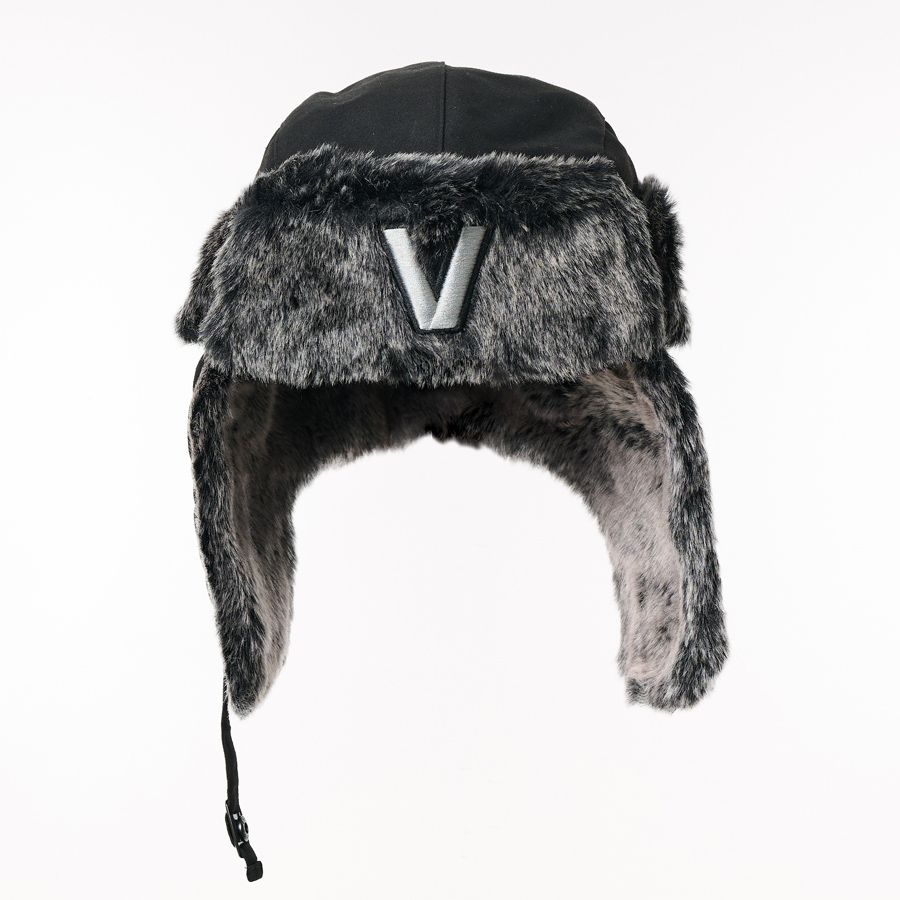 Valtra Winter Hat Black & Grey Faux Fur Ear Flap Hat - V42809000