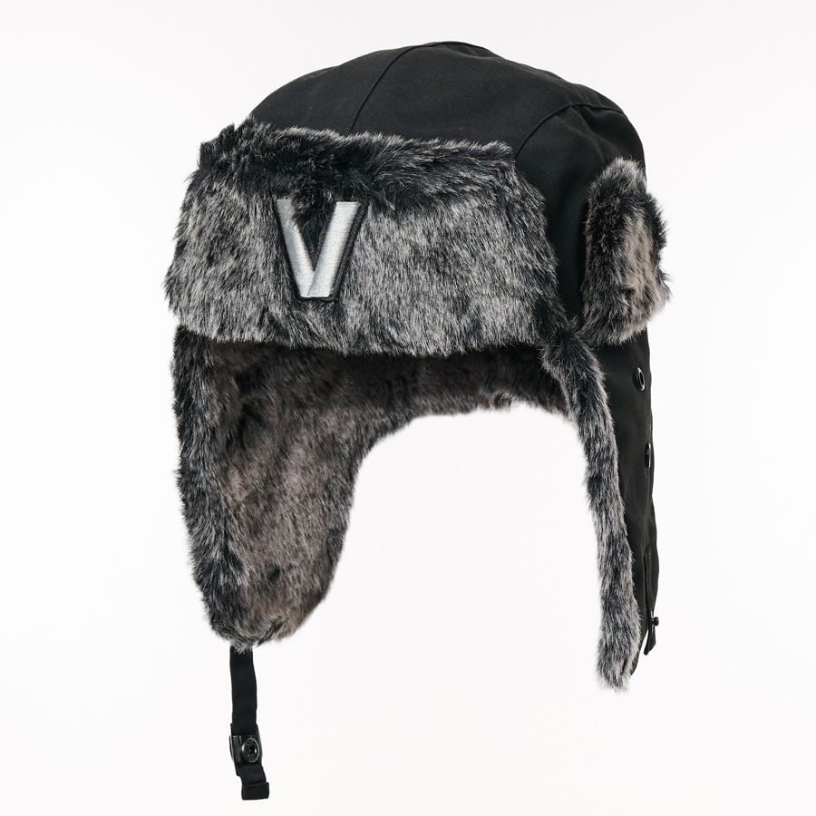 Valtra Winter Hat Black & Grey Faux Fur Ear Flap Hat - V42809000