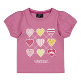 Valtra Girls' Pink Cotton Tractor T-Shirt with Puff Sleeves – V4281051
