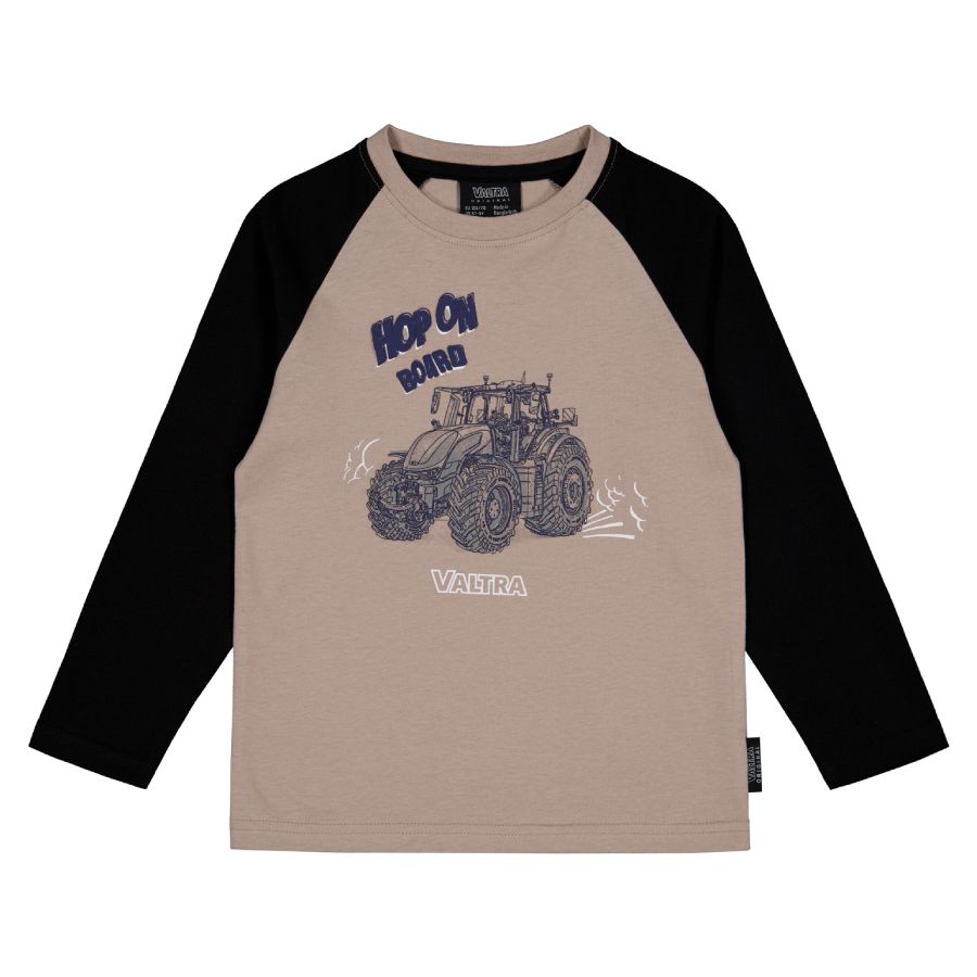 Valtra Kids' Two-Tone Long Sleeve Tractor T-Shirt – Black & Light Grey – V4281081