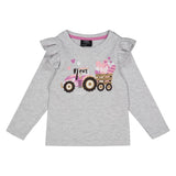 Valtra Girls' Grey Long Sleeve Tractor T-Shirt – 100% Cotton – V4281091