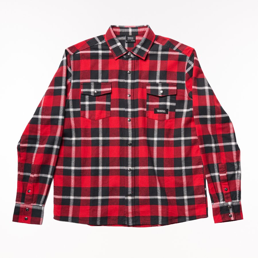 Valtra Men's 100% Cotton Flannel Shirt with Snap Buttons - V42811602