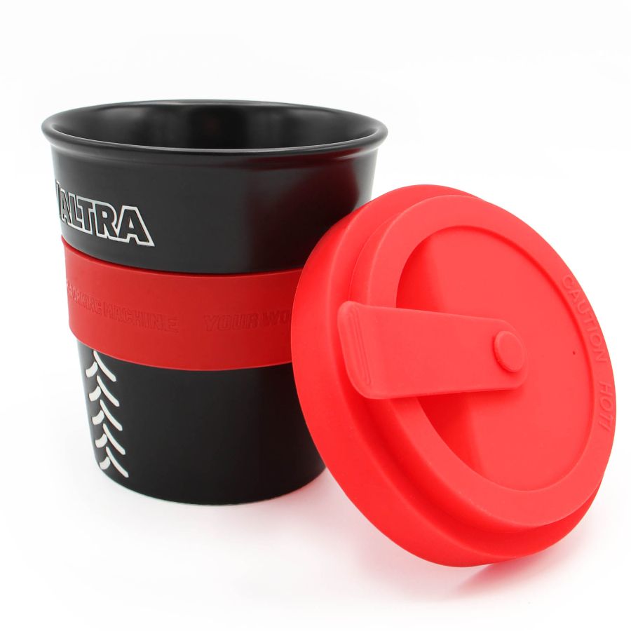 Valtra Coffee-to-Go Porcelain Mug Black & Red 300ml - V42804050