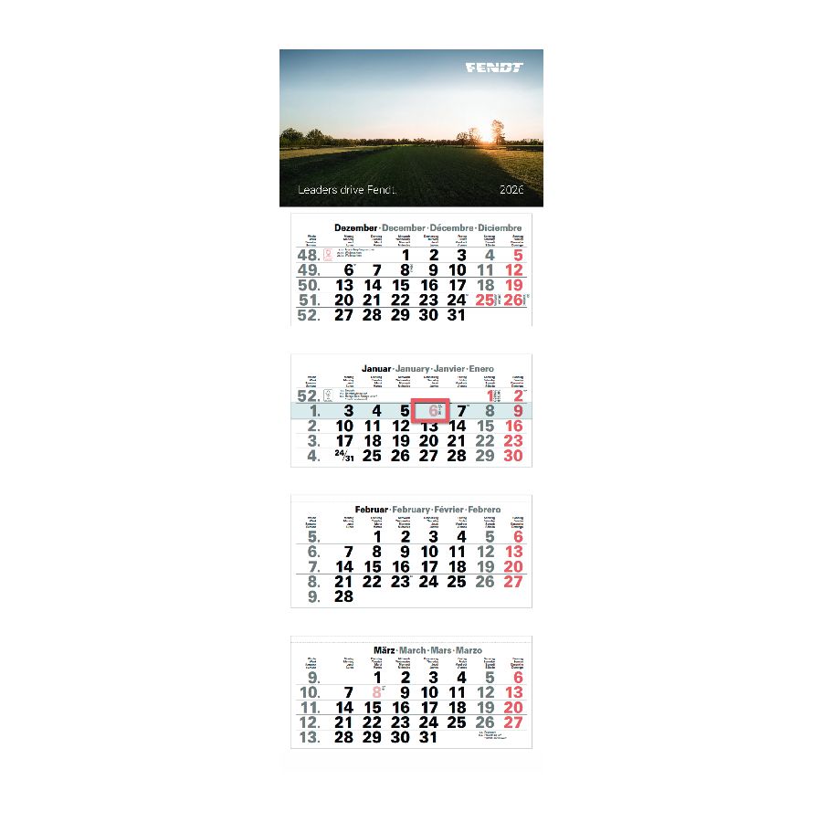 AGCO 4-Month Calendar Multi-Block Wall Planner Display | X991006271000