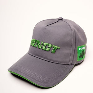 Fendt Grey Cap – 3D Embroidered Logo & Green Piping | X991016122000