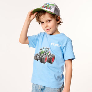 Fendt Kids Blue Power T-Shirt with Comic Tractor Print - X99102519