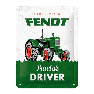 Fendt Tractor Driver Metal Sign Vintage Wall Plaque A5 | X991026019000
