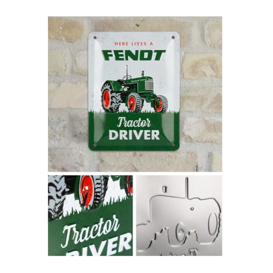 Fendt Tractor Driver Metal Sign Vintage Wall Plaque A5 | X991026019000