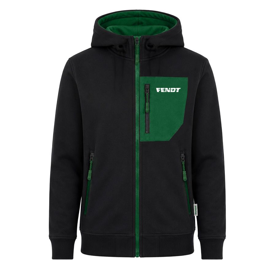 Fendt Men's IDEAL Combine Hooded Jacket – Black & Green – X991026114C