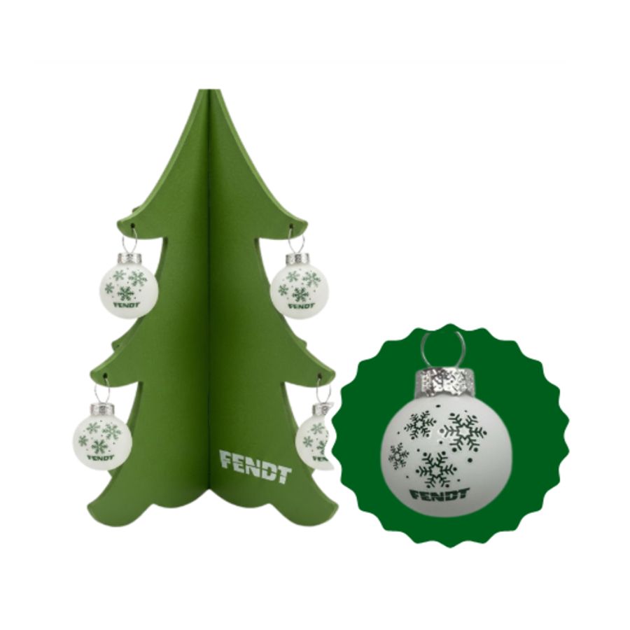 Fendt Wooden Christmas Tree with 4 Baubles – X991026362000
