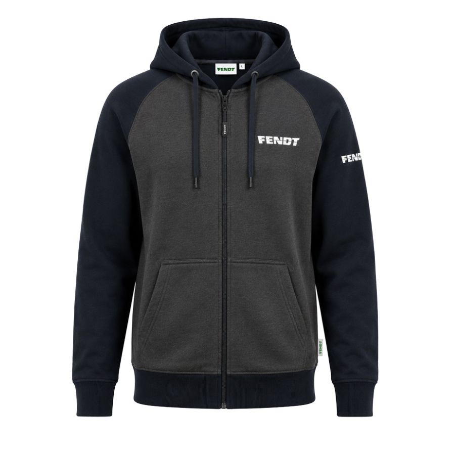 Fendt Men's Blue & Grey Heathered Zip Hoodie Jacket – X99102640
