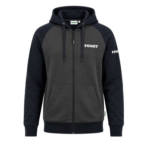 Fendt Men's Blue & Grey Heathered Zip Hoodie Jacket – X99102640