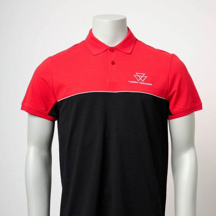 Massey Ferguson Men’s Red & Black Slim Fit Polo Shirt | X993422502