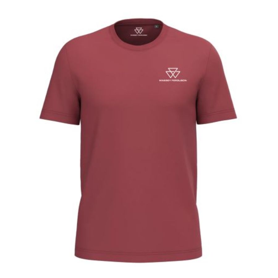 Massey Ferguson Terracotta Red Cotton T-Shirt with Logo | X993422507