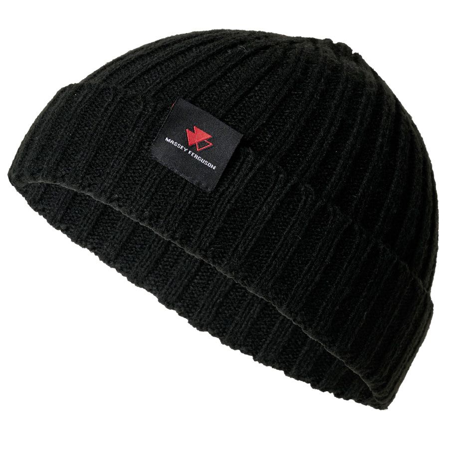 MF Kid’s Black Ribbed Beanie – X993482503000 Wool Knit with MF Logo