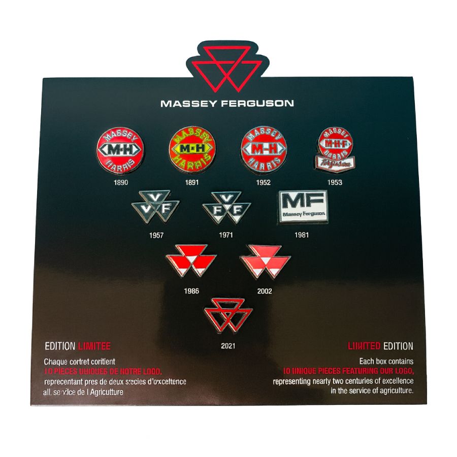 Set of Metal Pins Featuring History of Massey Ferguson Logos - Model X993552501000