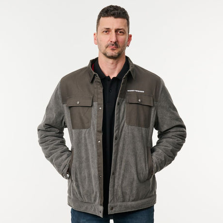 Massey Ferguson - Corduroy Black Jacket with Warm Lining & Cotton Canvas | X993602501