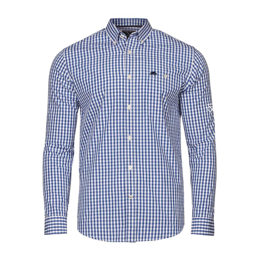 Massey Ferguson Classic Long Sleeve Gingham Shirt – Navy | X993622401