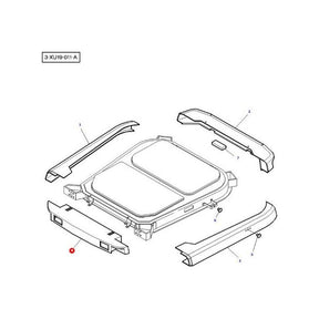 Illustration of disassembled sunroof components with labeled parts, akin to the detailed diagrams found in AGCO's Massey Ferguson - Right hand Panel - 3807937M3.