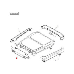 Illustration of disassembled sunroof components with labeled parts, akin to the detailed diagrams found in AGCO's Massey Ferguson - Right hand Panel - 3807937M3.