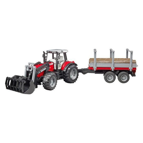 Massey Ferguson - MF 7480 with Frontloader and Timber Trailer 1:16 - T020460 - Farming Parts