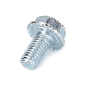 A shiny metal hex bolt with a washer integrated into the head, reminiscent of the precision found in Massey Ferguson machinery, on a white background. This is the AGCO Massey Ferguson Lock Screw, model number 0901-80-43-00.