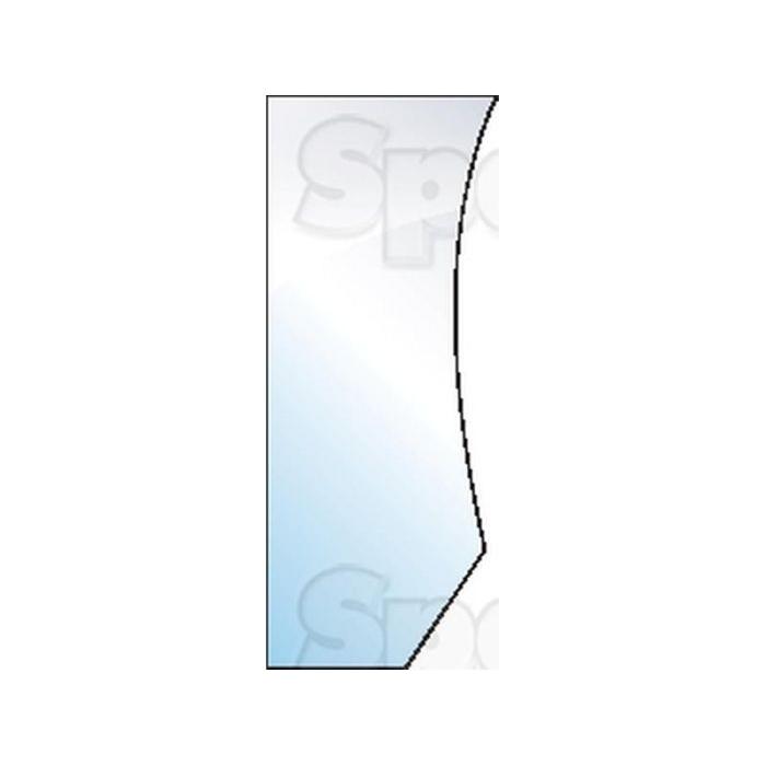 Illustration of a curved cut-out piece of glass used for a car window, displayed with a light gradient and the word "Sparex" partially visible in the background. The illustration depicts the Lower Front Glass RH | Sparex Part No. S.100520 from the brand Sparex.