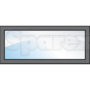 Rear Window | Sparex Part No. S.100573 by Sparex features a rectangular glass rear window with a dark gray frame and sleek glazing rubber.