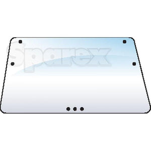 Illustration of a clear, rectangular glass panel with rounded corners and six black mounting points, two on each side. The background is white. The word 'Sparex' is faintly visible in the background, subtly indicating the manufacturer of the Windscreen - S.100685.