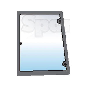 The Sparex Side Glass LH/RH (Part No. S.10068) is a rectangular pane with a dark frame and two black dots in opposite corners, specifically designed for the Sparex Cab Type on 40 Series models.