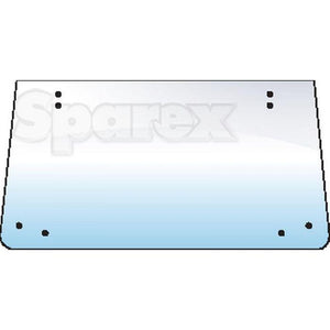 Illustration of a rectangular piece of glass with eight holes near the edges, labeled "Rear Window | Sparex Part No. S.100749.