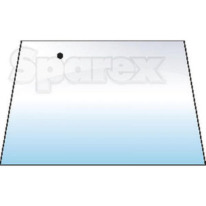 The Sparex Windscreen - S.100752 is a transparent rectangular sheet featuring a black dot in the top left corner and a gradient blue shading from bottom to top. Suitable for various applications, it meets high specifications to ensure quality and durability.