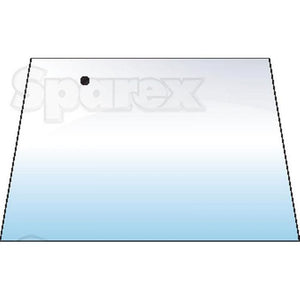 Illustration of a tinted clear rectangular glass sheet with a small black dot in the top left corner, bearing the watermark text "Sparex." This is identified as the Rear Window | Sparex Part No. S.100757 from the brand Sparex.