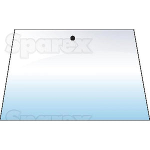 A clear glass pane with a single black dot in the center near the top edge. The word "Sparex" is faintly visible in the background, subtly providing manufacture information for the product Windscreen - S.100759.