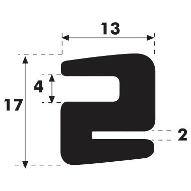 Glazing Rubber - S Type
 - S.101038 - Farming Parts