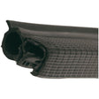 Close-up of twisted, segmented black rubber Draught Excluder - 5m (Sparex Part No.S.101127) with a universal thickness of 5-6mm, placed against a white background.
