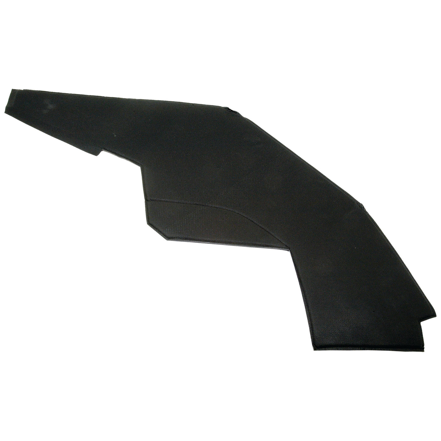 A product resembling the side trim panel found in International Harvester vehicles is the black, L-shaped Side Trim Panel LH by Sparex (Sparex Part No.S.101453). It features a smooth surface and minor angular details, commonly used as an automotive component.