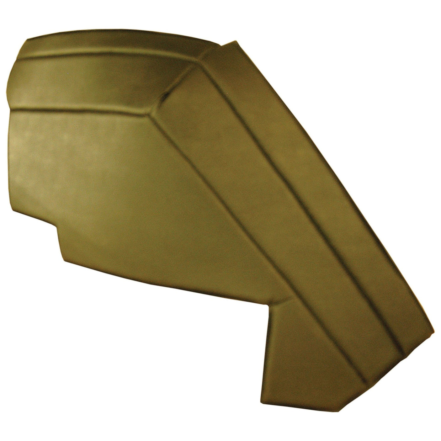 A sculpted, angular object in a muted gold color, resembling a futuristic vehicle or device component, could easily be mistaken for the advanced Side Trim Panel LH (Sparex Part No. S.101457) from Sparex's latest design.