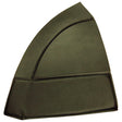 The Fender Pad Trim RH (Sparex Part No. S.101489) from Sparex is a black, triangular-shaped object with visible stitching and a slightly curved top edge. The material appears to be leather or faux leather, reminiscent of the genuine craftsmanship seen in Ford/New Holland products.