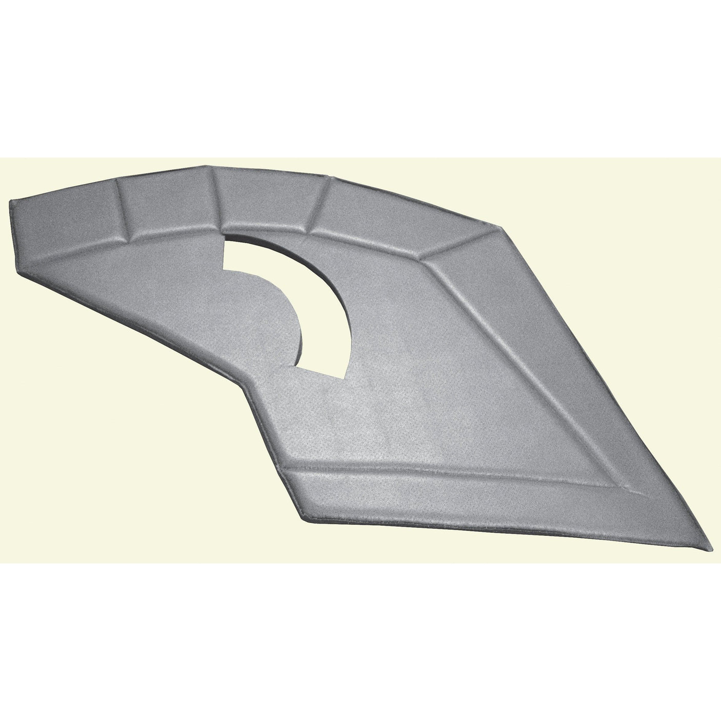 The Side Trim Panel RH (Sparex Part No. S.101526) from Sparex is a grey, angular panel designed for Massey Ferguson, featuring a curved cutout and an overall geometric design.