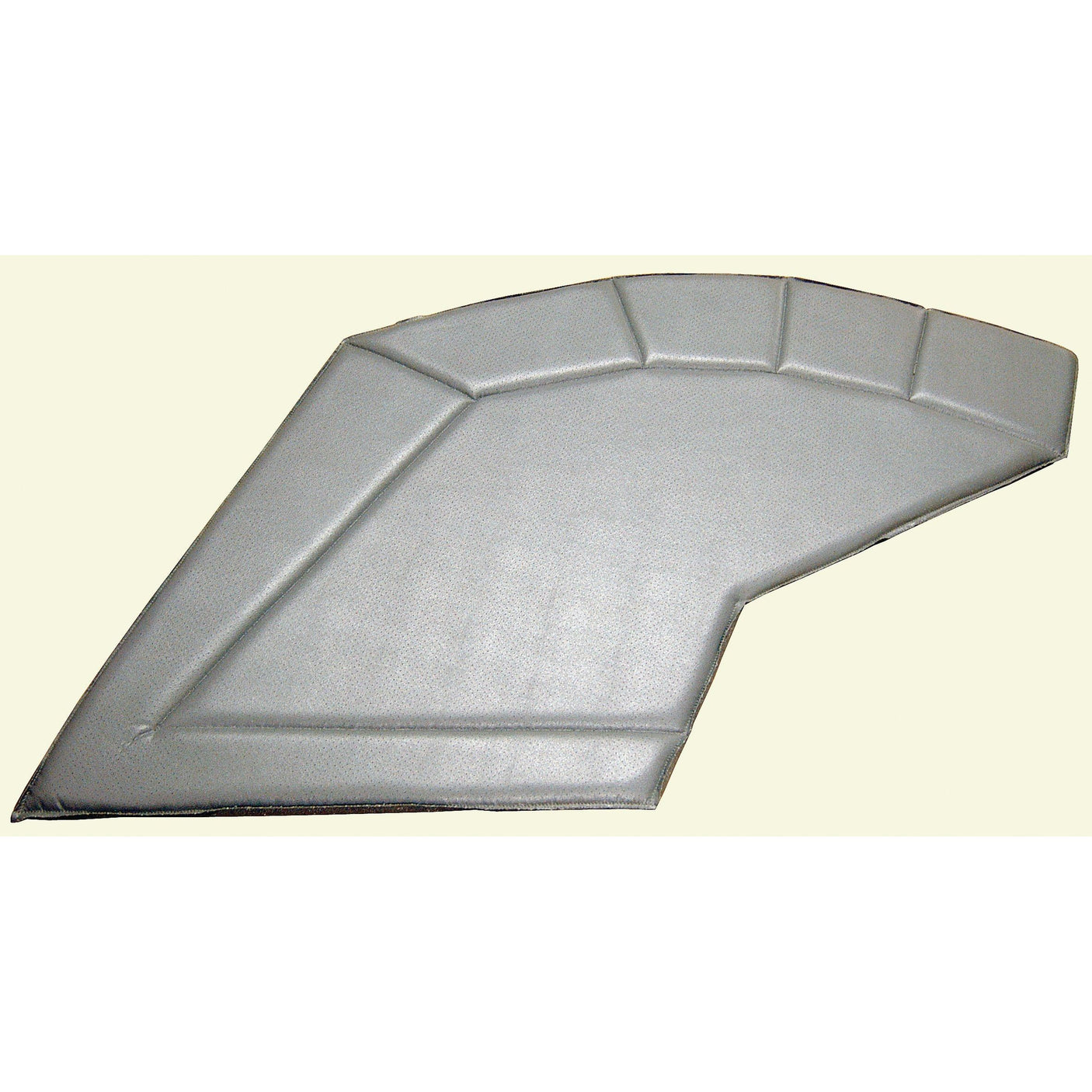 A gray, L-shaped seat cushion with a textured surface, designed to fit in a specific corner or space, seamlessly matching the Side Trim Panel LH (Sparex Part No. S.101527) from Sparex for your Massey Ferguson 240.