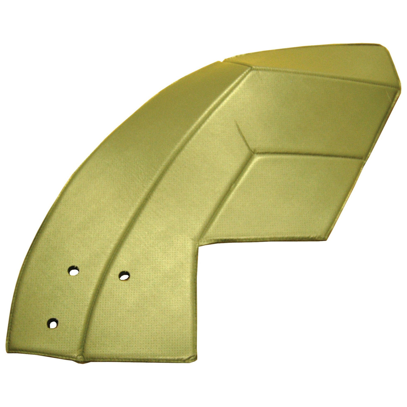 A Sparex Side Trim Panel RH 2 Door, weighing 3.00kg and featuring a light green angular design with three screw holes, functions as a padded protective cover for Massey Ferguson equipment.